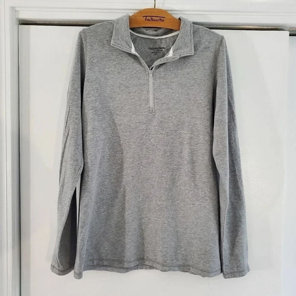 Chadwicks of Boston Real Comfort Gray Half Zip-Up Long Sleeve Small Shirt - Picture 1 of 6